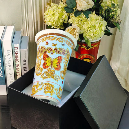Nordic horn shaped ceramic vase, modern and simple bone china home decor, living room TV cabinet decoration, vase insertion
