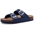 Crestar Classic Women's Cork Slippers – Double Buckle Leather Beach Sandal Clogs