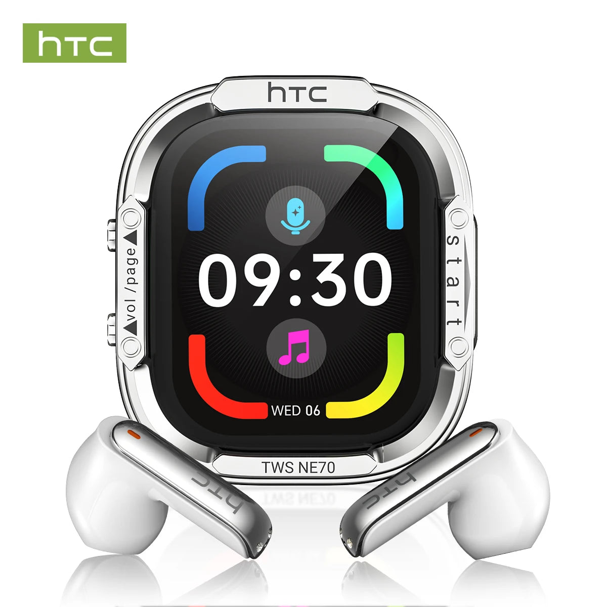 HTC NE70 Wireless Earbuds – Bluetooth 6.0, AI Translator, HD LCD Display, 30H Battery