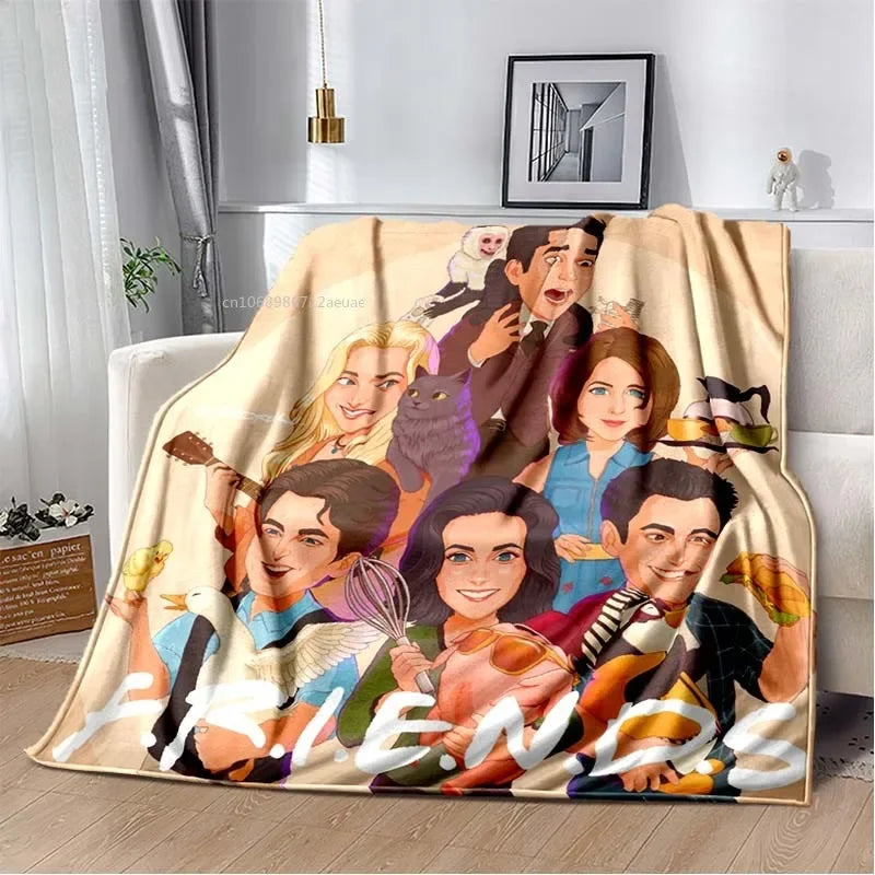 Friends Classic TV Series Blanket Character Pattern Collection Flannel Blanket Soft Bedspread Sofa Warming Cover Christmas Gift