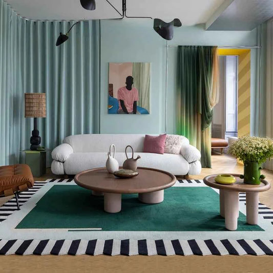 American Retro Carpets for Living Room Thicken Washable Floor Mat Home Plush Lounge Rug Irregular Bedroom Decor Anti-slip Carpet