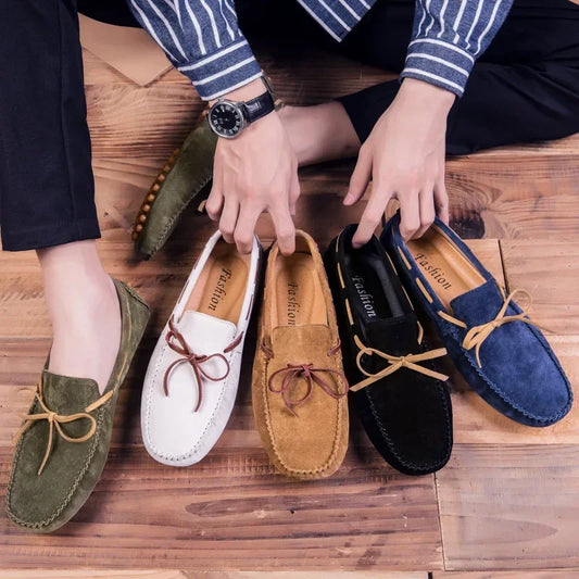 Mocassins italiens en cuir pour homme | Mocassins de conduite de luxe à enfiler