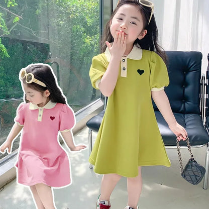 Striped Strawberry Print Girls Summer Dress