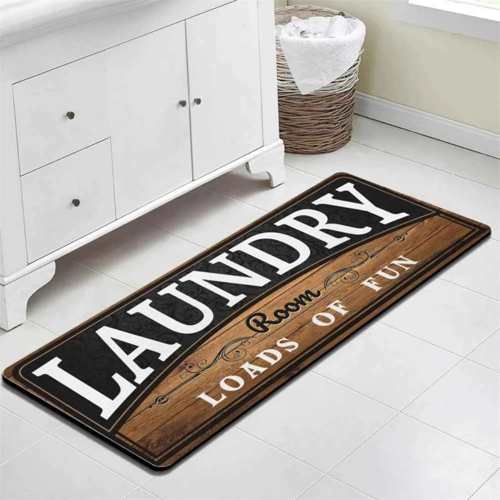 Machine-washable Laundry Room Mat Nonslip Kitchen Floor Mat Long Strip Mat Hallway Soft Rug Front Door Living Room Sofa Rug