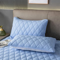 Brushed Cotton Padded Waterproof Pillowcase, Light Blue