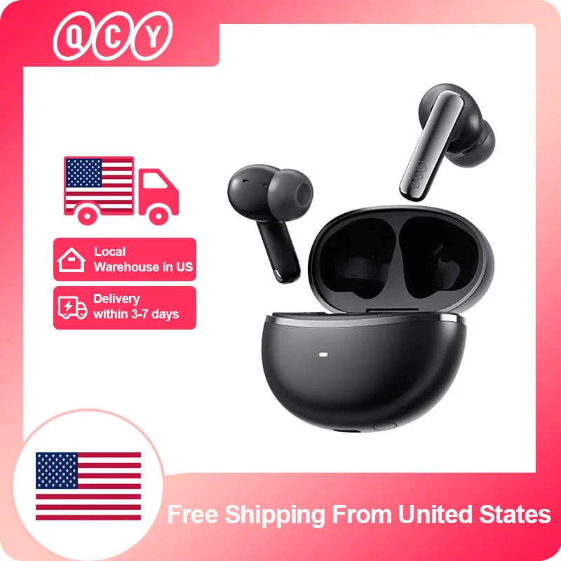 QCY MeloBuds N70 Wireless Earbuds – Bluetooth 6.0, 56dB ANC, LDAC Hi-Res, 50H Playtime