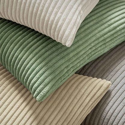 Soft Corduroy Striped Throw Pillow Case 45x45cm Boho Throw Pillow Covers for Sofa Bedroom Living Room Spring Home Decor Green