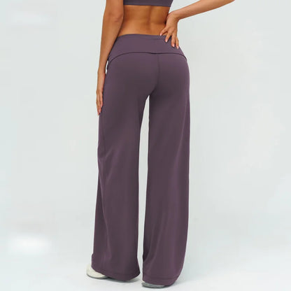 Women’s Loose Wide-Leg Sports Leggings — Slim Fit Running Trousers