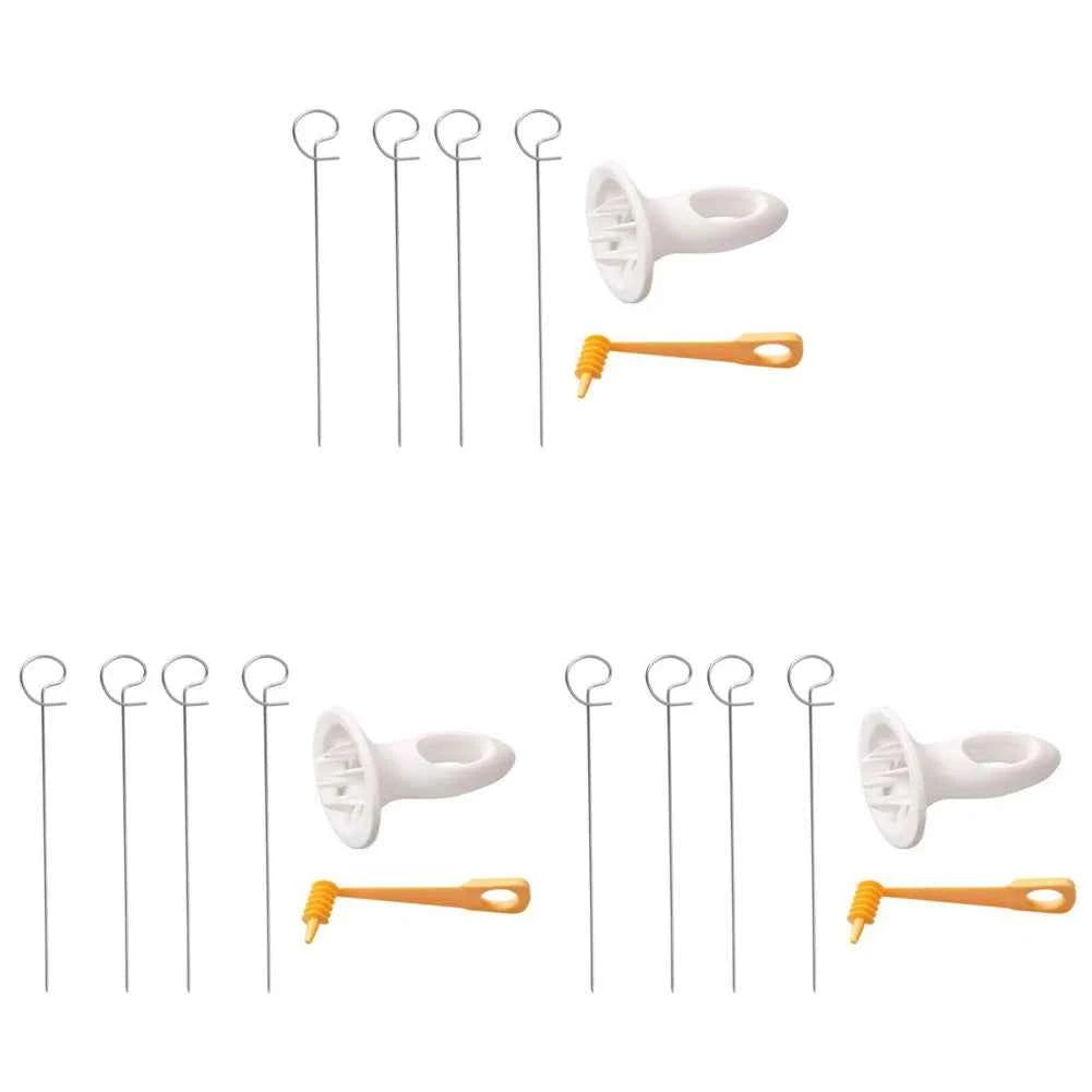 Spiral Potato Cutter with 4 Stainless Steel Sticks Manual Twisted Potato Slicer Reusable Potato Twister Kitchen Gadgets