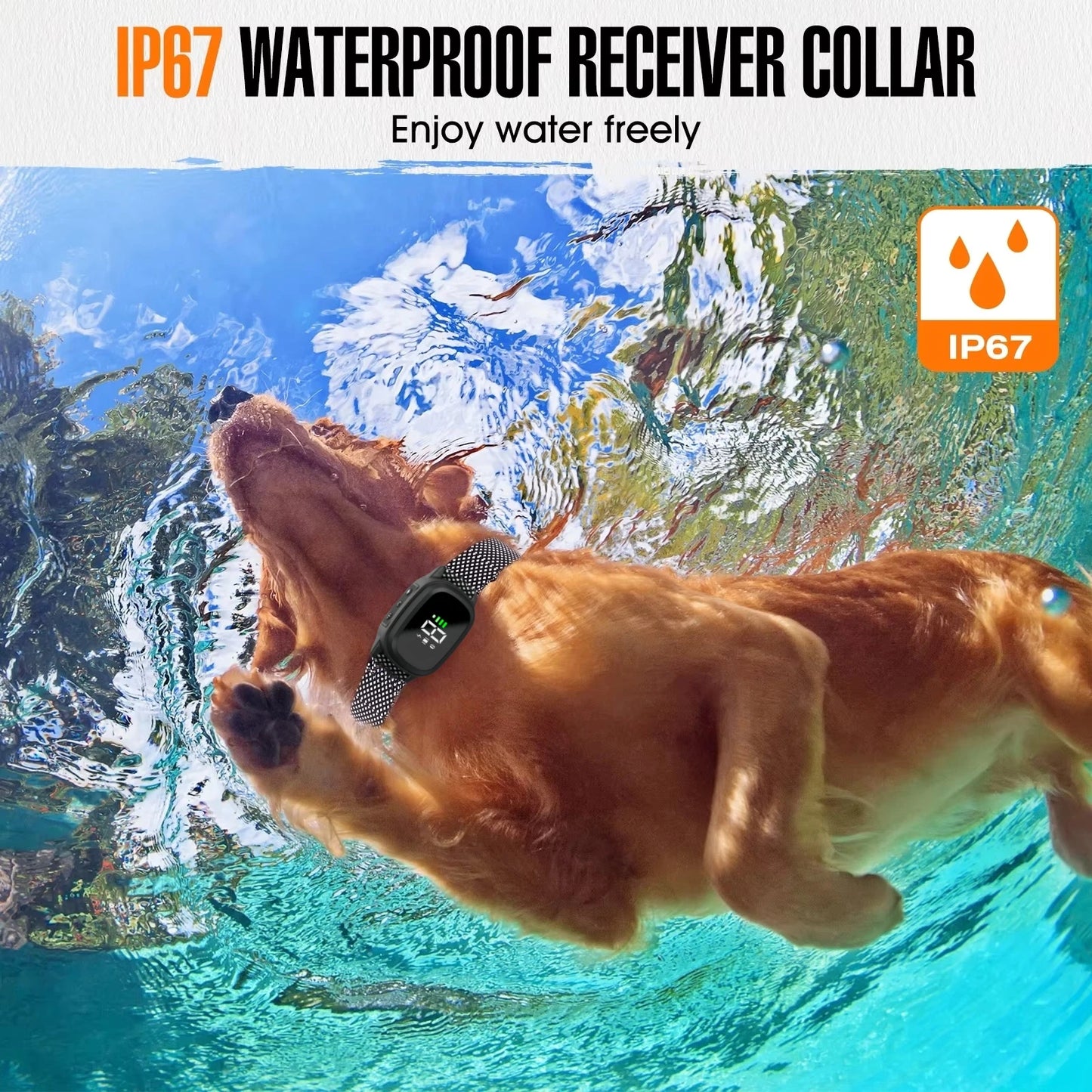 Waterproof Rechargeable Anti-Bark Dog Training Collar — Vibration Mode