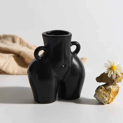 Body shape creative ceramic butt vase dried flower arrangement simple modern art home decoration