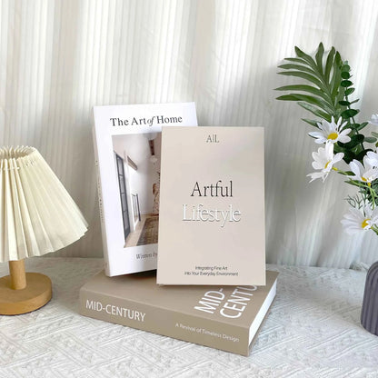 3 pieces of home decoration paper fake books, exquisite simulation books, brown, white and beige home desktop decoration,bedside
