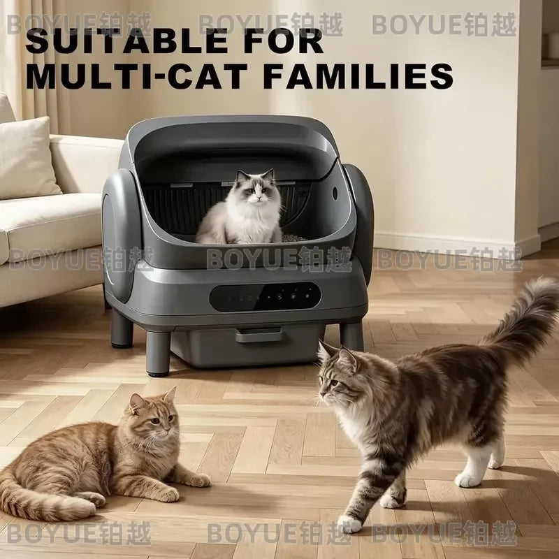 Top-Entry Automatic Self-Cleaning Cat Litter Box with App Control – Black