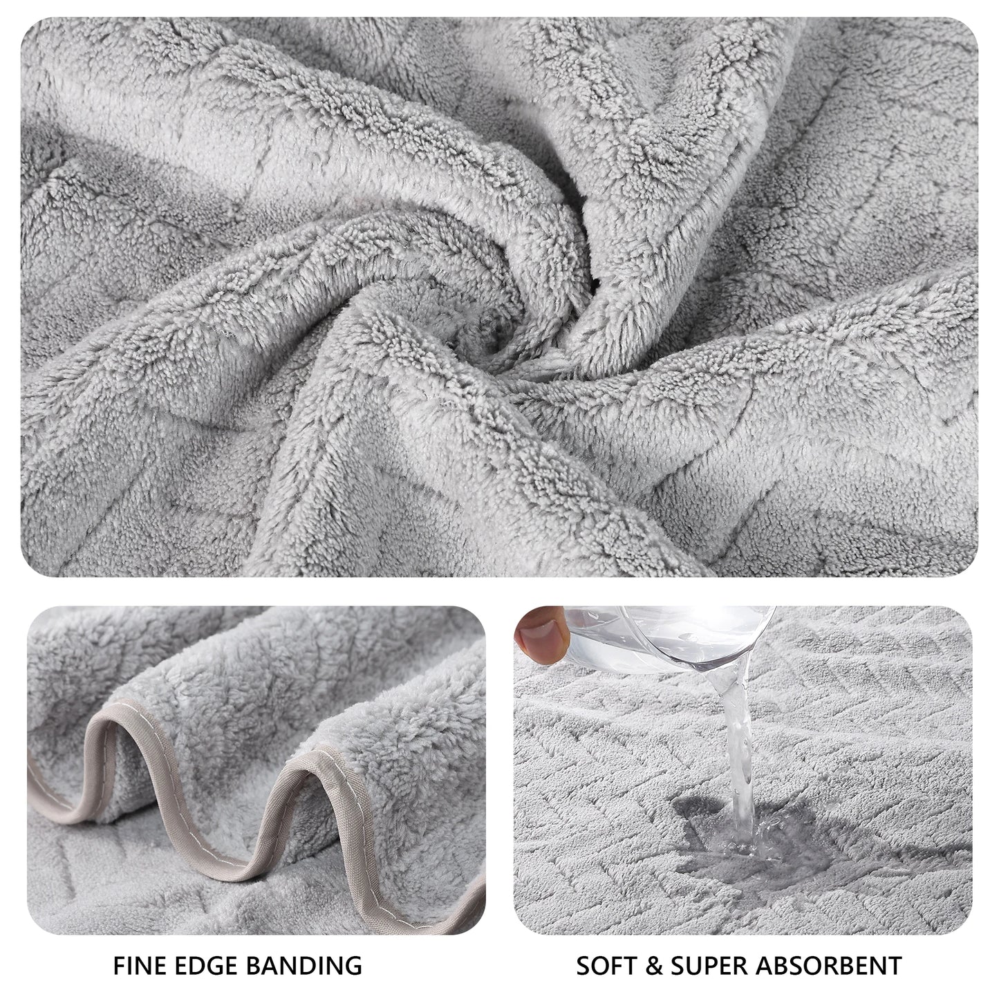 Luxury Towel Set 35x75cm Ultrafine Fiber High Absorbency Quick Dry Towels