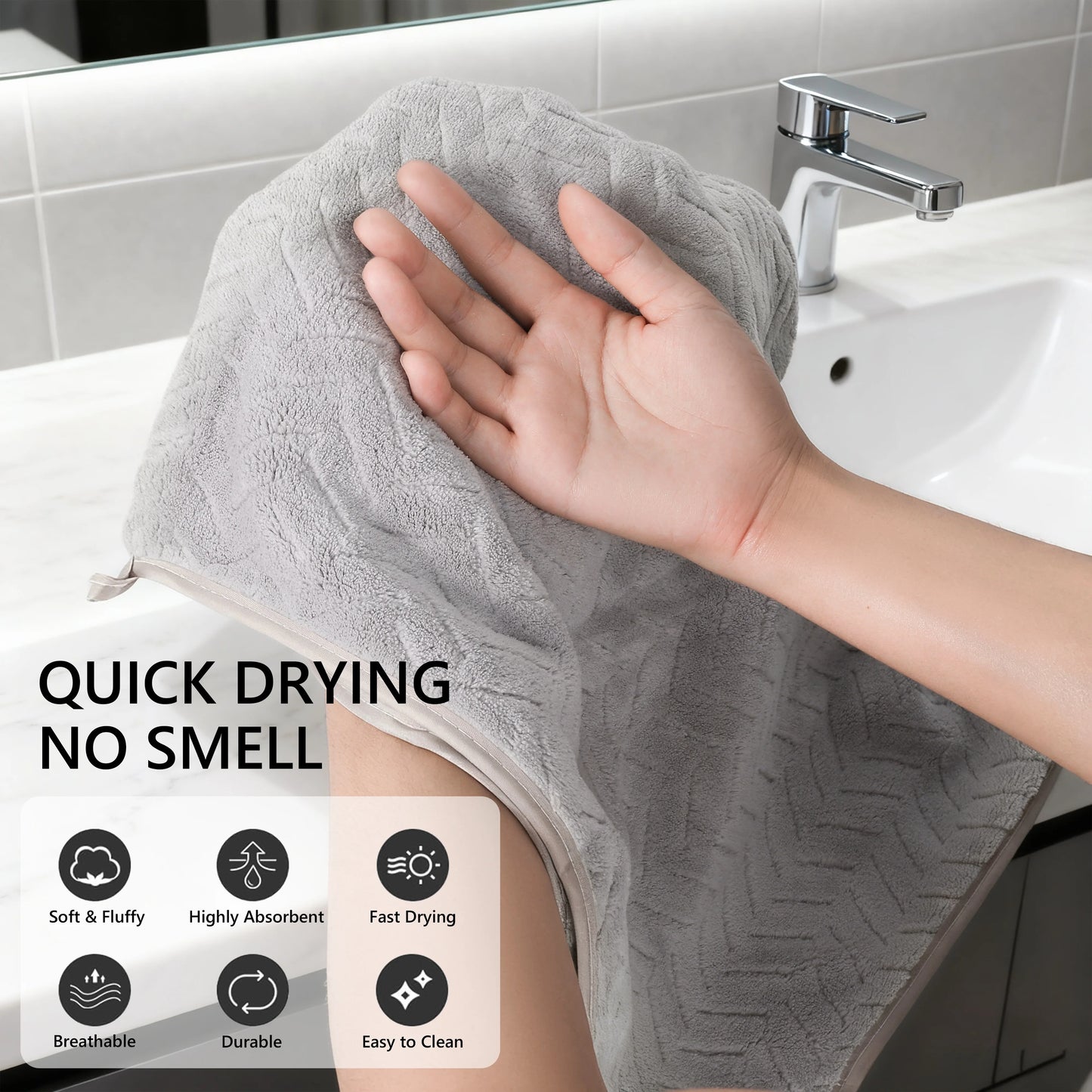 Luxury Towel Set 35x75cm Ultrafine Fiber High Absorbency Quick Dry Towels