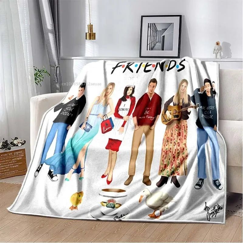 Friends Classic TV Series Blanket Character Pattern Collection Flannel Blanket Soft Bedspread Sofa Warming Cover Christmas Gift