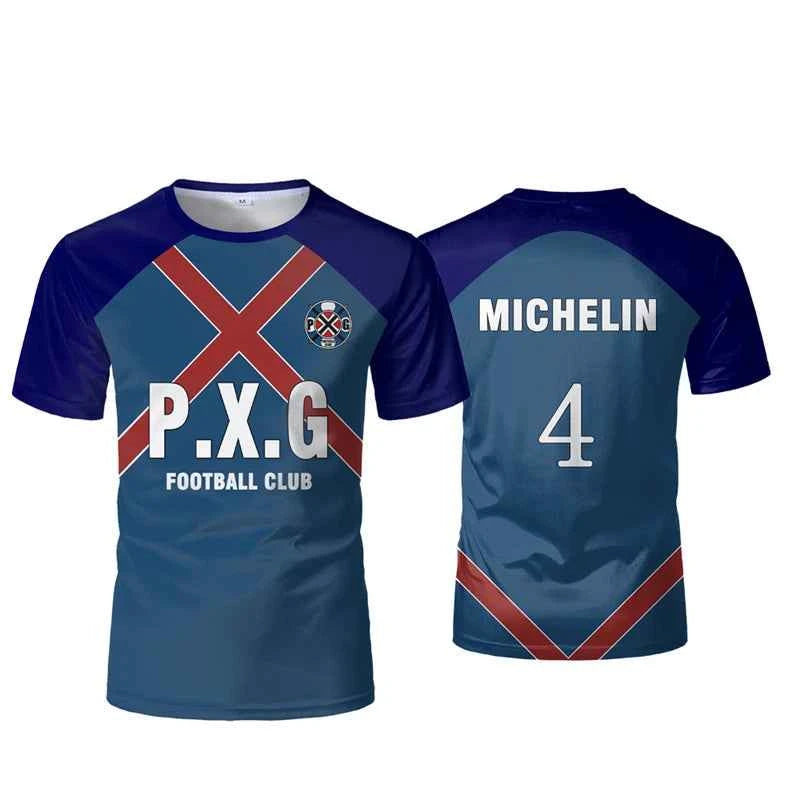 Paris X Gen P.X.G Blue Lock Japanese Anime Jersey Football Uniform No.9 Rin Shidou Cosplay T Shirts Customized Name Number Tops