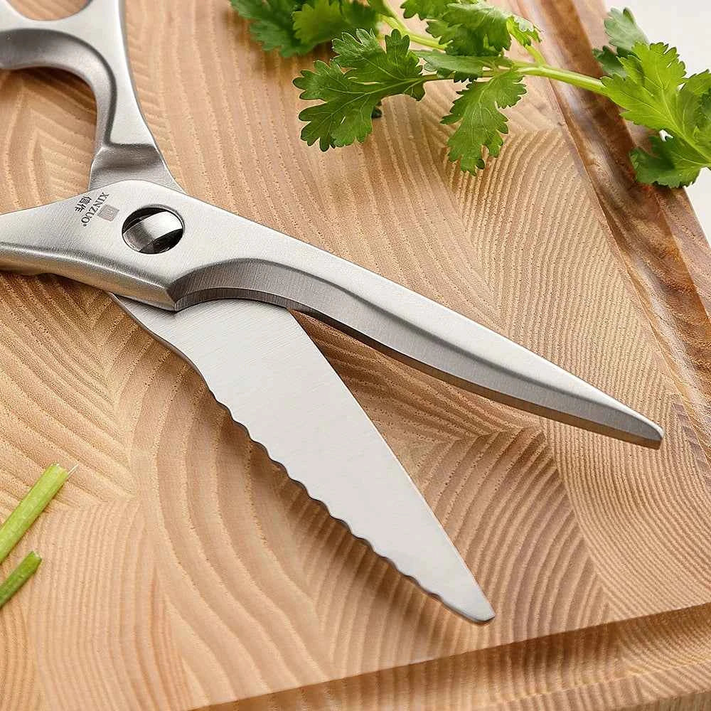 XINZUO One Piece 3Cr13 Stainless Forged Steel Kitchen Scissors Tool Upgraded Poultry Shears Cutter Turkey Meat Fish Vegetables
