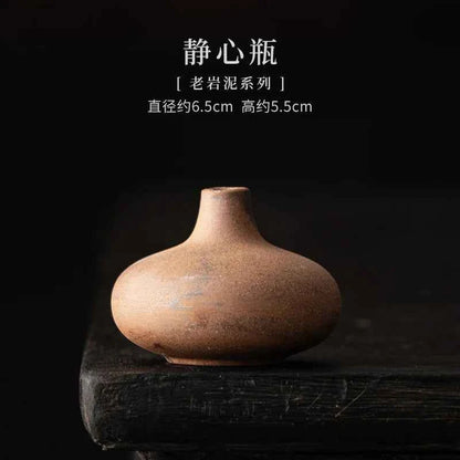 Old Rock Clay Vase Ancient Flower Basket Ornaments For Home Plant Pot Household Flowerpot Chinese Tea Set Accessories Supplies