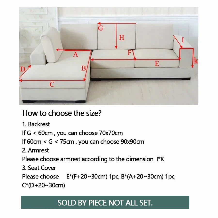 Cream Striped Velvet Sofa Cover, Non-Slip
