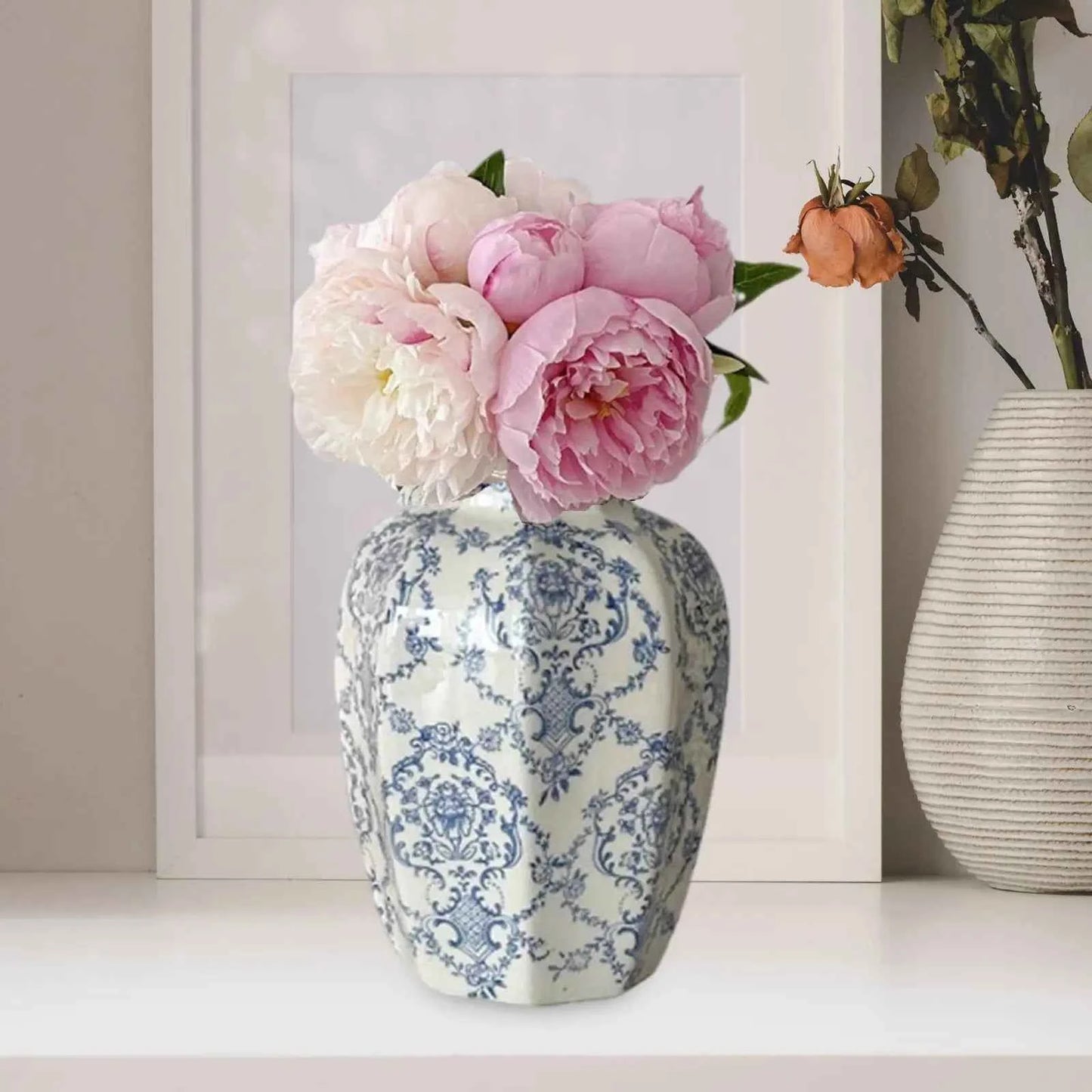 Chinese Ceramic Flower Vase Home Decor Plant Holder for Office Wedding Table