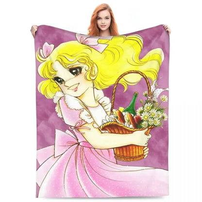 Candy Candy Manga Fleece Blankets Drama Adventure Custom Throw Blankets for Sofa Bedding Lounge