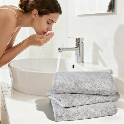 Luxury Towel Set 35x75cm Ultrafine Fiber High Absorbency Quick Dry Towels