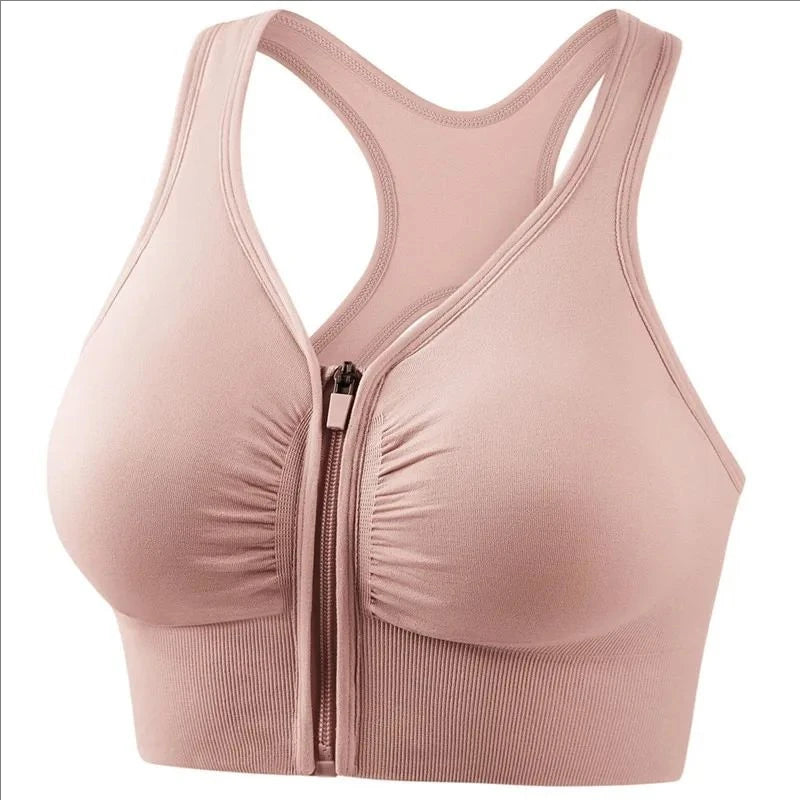 CZGUKE Women's Zipper Sports Bra Vest Plus Size Shock Resistant Bra Women's yoga Running Fitness Bra Women's Underwear