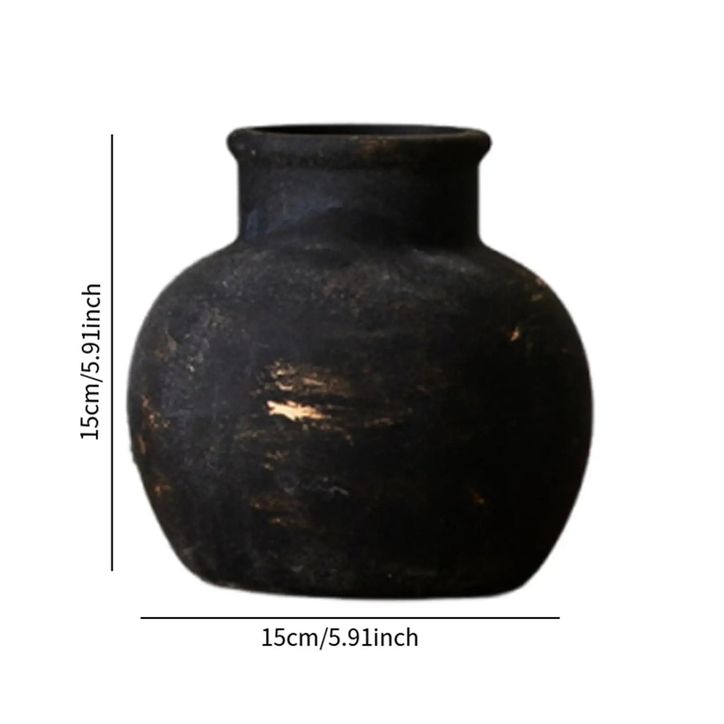 Rustic Ceramic Vase Decorative Wabi Sabi Vase Desktop Farmhouse Flower Vase for Fireplace Housewarming Living Room Office Party