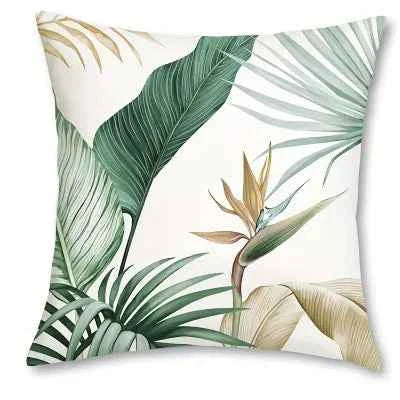 Tropical leaf pattern pillowcase, sofa bedroom cushion cover, single-sided printing, without pillow core