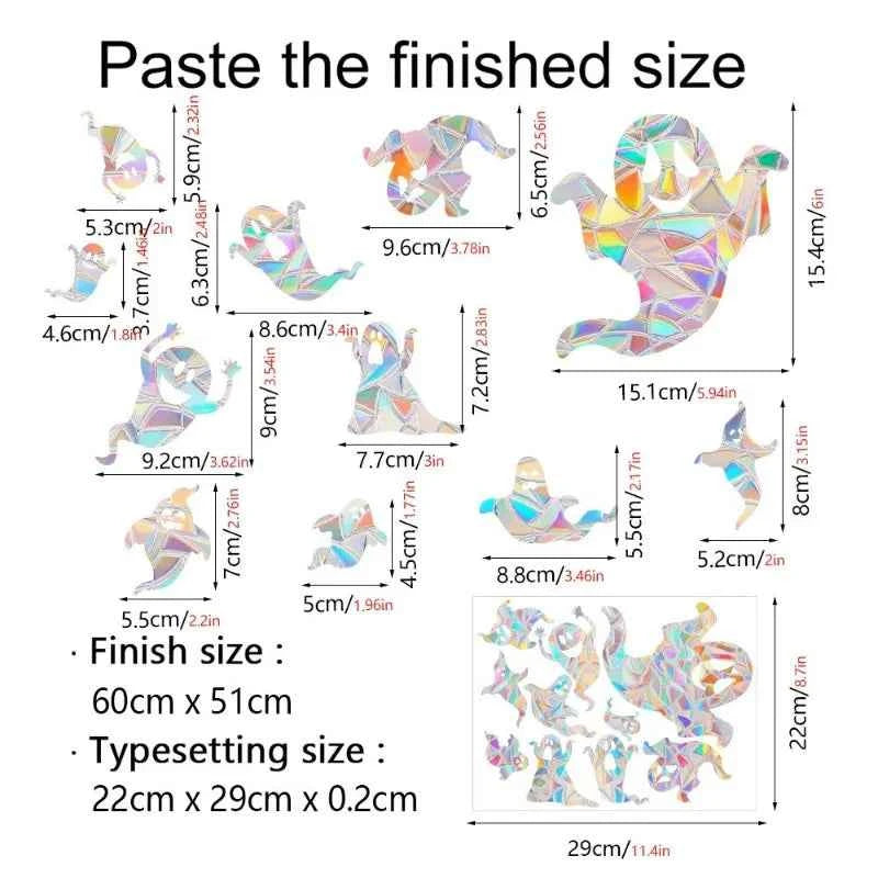 29 Stylels Rainbow Maker Sun Catcher Wall Stickers Cat Bird Star Mushroom Moon Sun DIY Window Glass Electrostatic Prisms Sticker