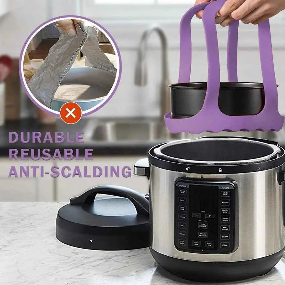 Pressure Cooker Sling Steamer Silicone Foldable Anti-scalding Sling Steamer Bakeware Lifter Instant Pot for 6 Qt/8 Qt Drain Rack