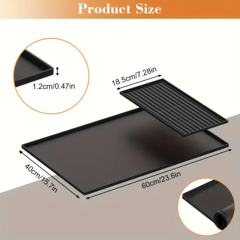 2-in-1 Silicone Coffee Bar Mat XX-Large 60x40cm | Non-Slip Heat Resistant Counter Protector