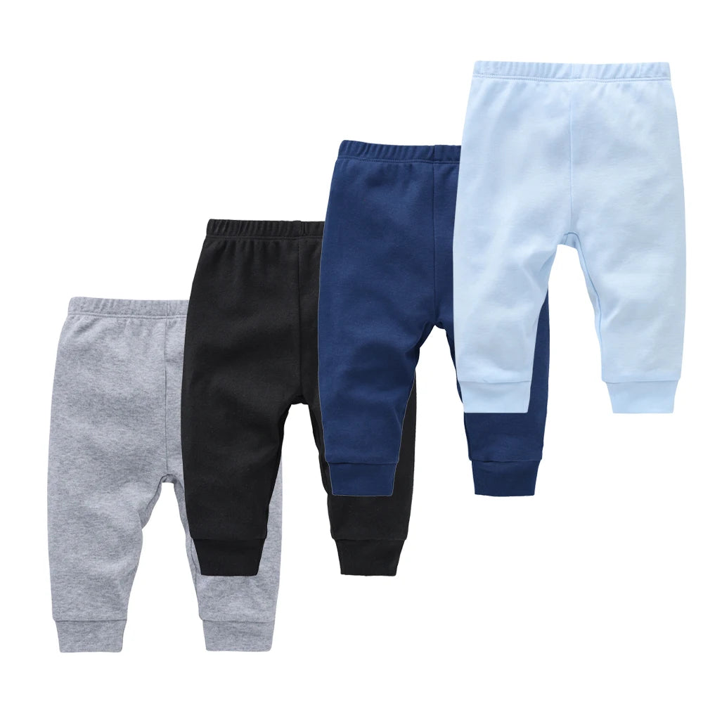 Kavkas 0-12M Cotton Newborn Baby 4 Pcs/lot Boy Girl Pants Solid  Long Trousers Casual Baby Leggings For Girls Boys Spring Autumn