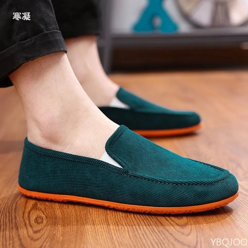 Men's Big Size Fabric Loafers | Soft Slip-On Driving Moccasins Summer Style