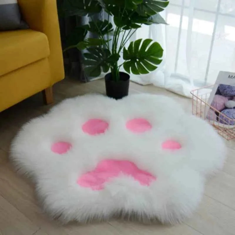 Lovely Cat Paw Pattern Soft Plush Carpet Home  Rugs and Carpets for Home Living Room