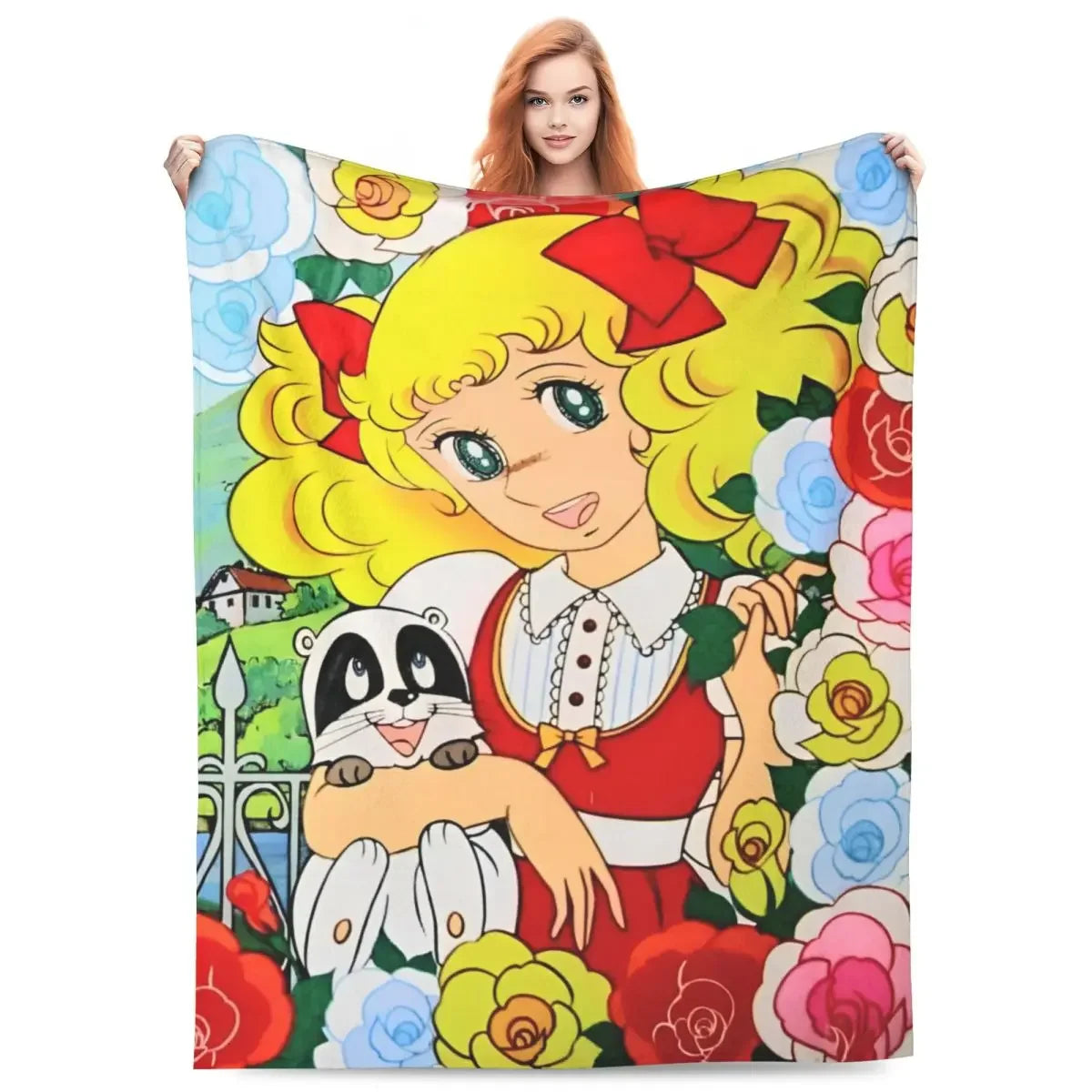 Candy Candy Manga Fleece Blankets Drama Adventure Custom Throw Blankets for Sofa Bedding Lounge