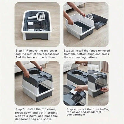 Enclosed Litter Tray with Sifting Scoop Kit