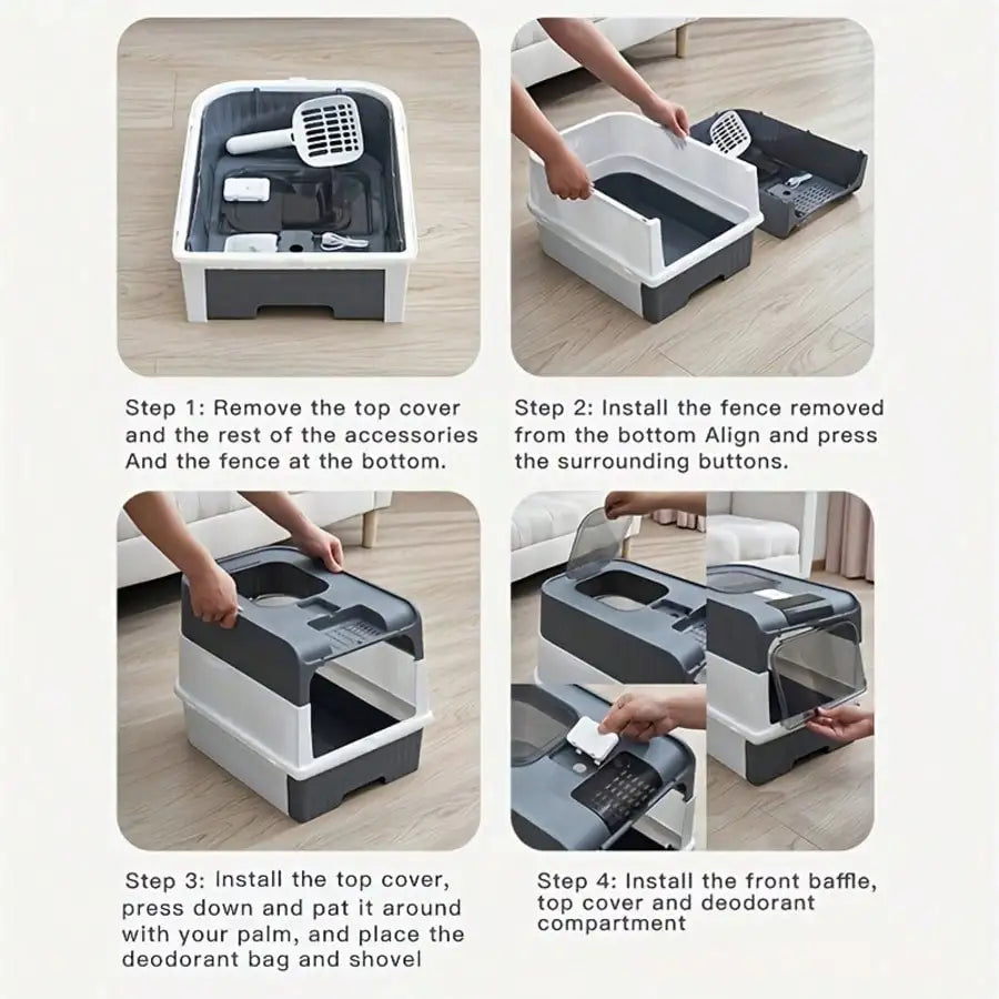 Enclosed Litter Tray with Sifting Scoop Kit