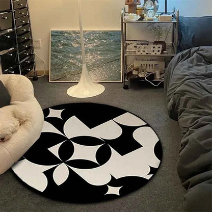 VIKAMA Record Music Cd Carpet Round Game Chair Floor Mat Room Decorated Living Room Lounge Large Area Non-Slip Carpet