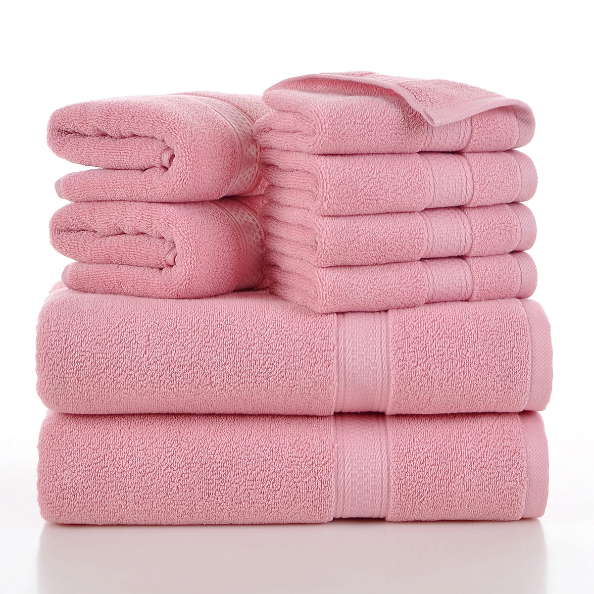 Towels 8 Piece Majestic Plush Luxury Towel Set, Cotton, Grey | Majestic - Bath Towel Set