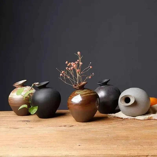 Vintage Japanese Ceramic Vases Living Room Desktop Ornaments Crafts Hydroponic Flower Containers Ceramic Vases Home Decoration