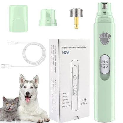 USB Rechargeable Electric Dog Nail Grinder with Polisher Wheel