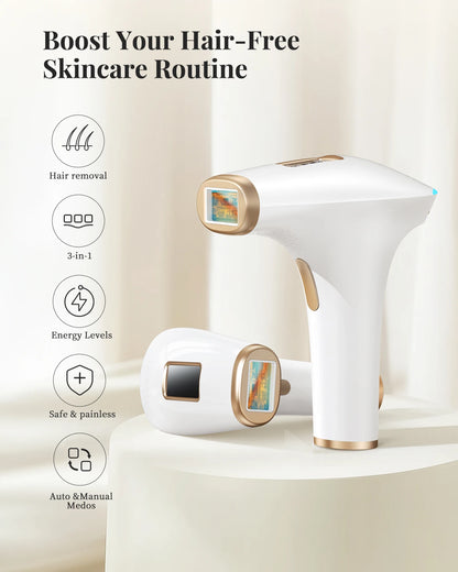 3-in-1 IPL Epilator, 5cm² Flash Window, 17.6J