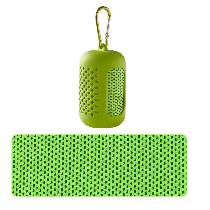 Portable Circular Silicone Wrapped Cold Towel Cooling Towel Quick Drying Polyester Fiber Towels Beach Accessories Sport Fitness