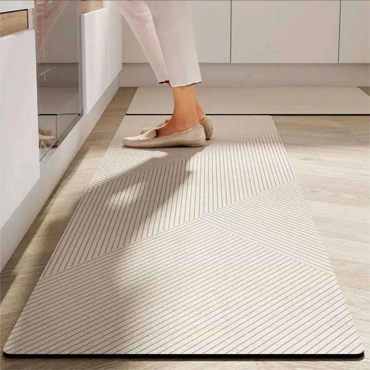 VIKAMA Kitchen Floor Mats Diatomaceous Earth Carpet Non-slip Wipable Extension Strip Dirt-resistant Absorbent Foot Mats