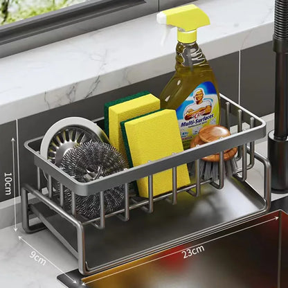 Carbon Steel Kitchen Sink Organizer Caddy with Drip Tray