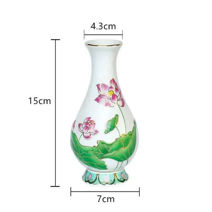 Home Ceramics Lotus Vases Ornaments Buddha Hall Worship Accessories Living Room Flower Arrangement Vase Decoration Crafts