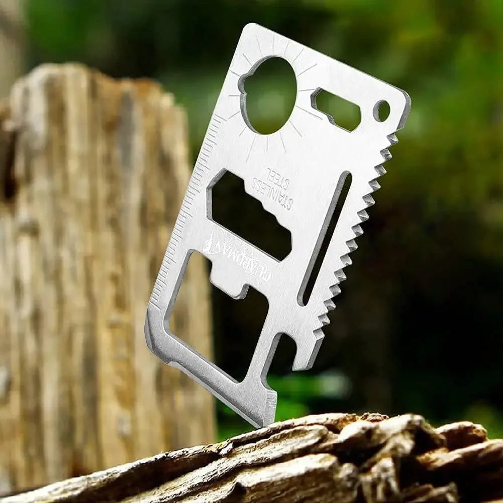 1/2pcs Pack 11 in 1 Credit Card Multi-Tool,Wallet Survival Tactical Tool with Knife, Bottle Opener and More- Dad Gift for Men