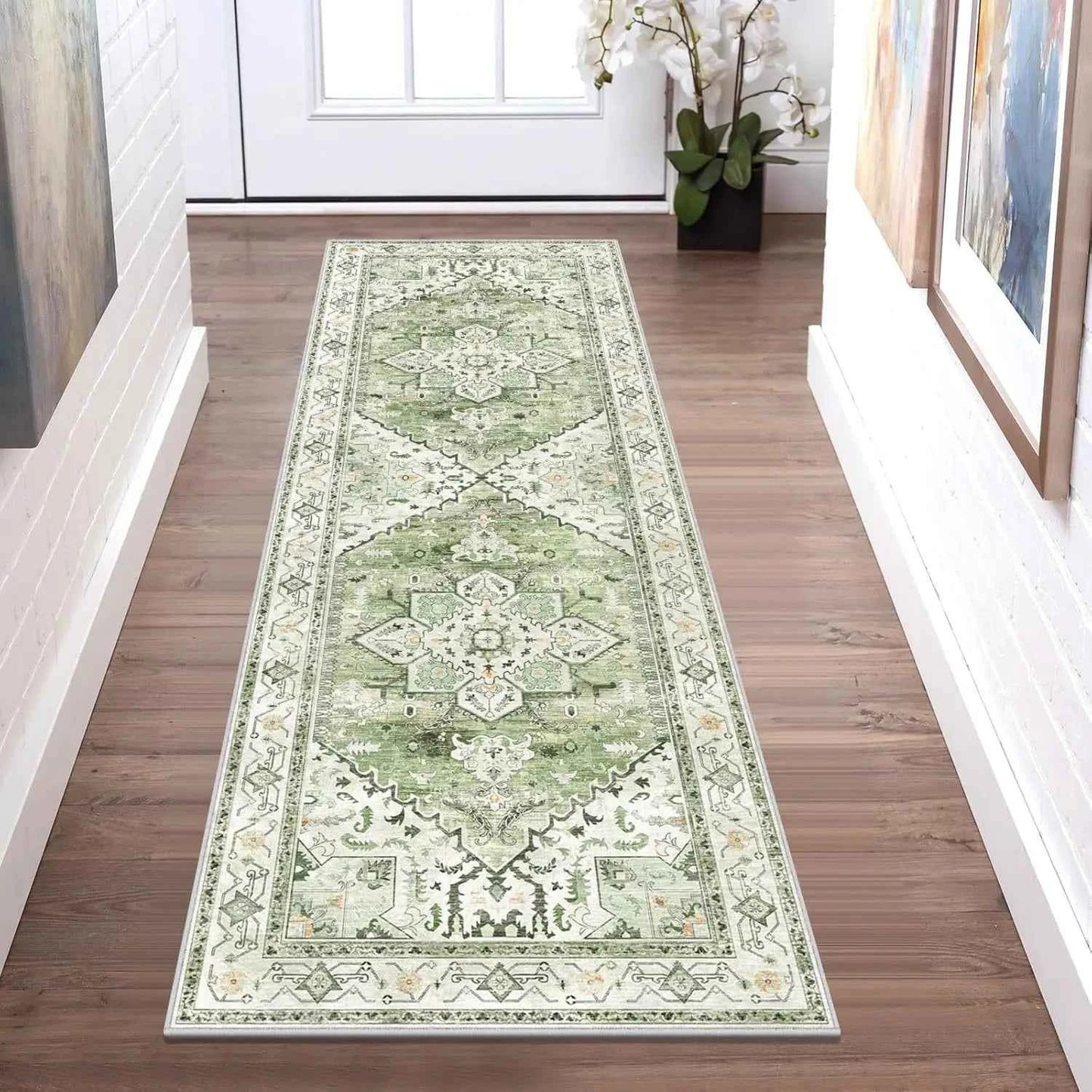 VIKAMA Hallway Runner Rugs Non Slip Machine Washable Carpet for Kitchen Entryway Living Bedroom Laundry Room Home Decoration